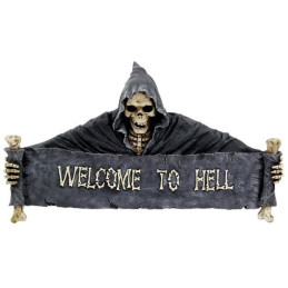 Türschild Welcome to Hell